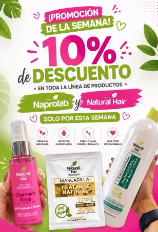 Afiche de la promoción semanal en productos para el cabello